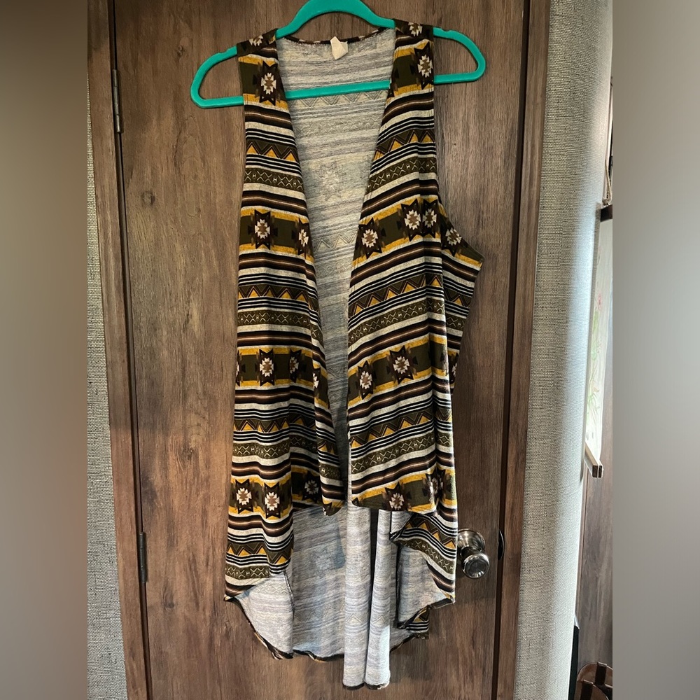 Mustard and green Aztec cardigan